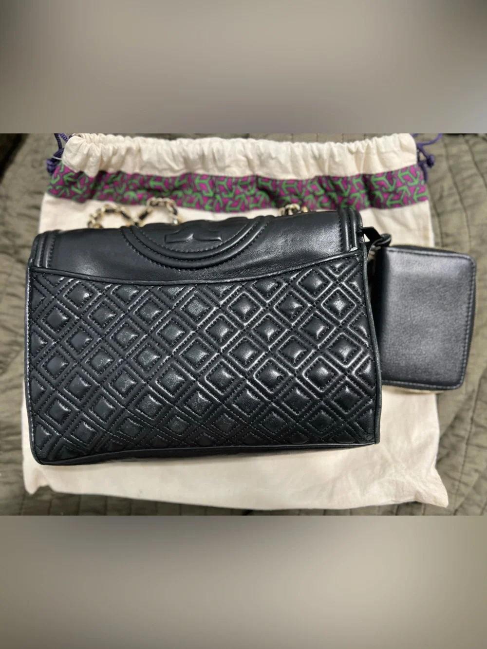 Tory Burch - Fleming Quilted Lambskin Leather Convertible Shoulder Bag & Coin Wa